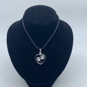 Black Heart Pet Cremation Necklace