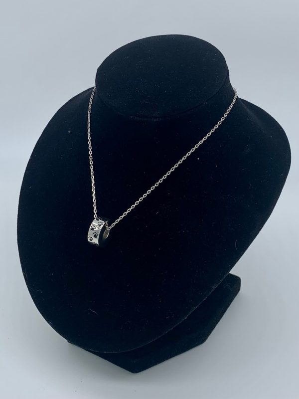 Pawprint Rollo Pet Cremation Necklace